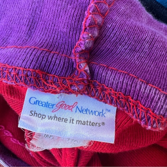 Vintage Greater Good Y2K rainbow Hippie Boho Hoodie Jacket Size Small - Picture 7 of 8